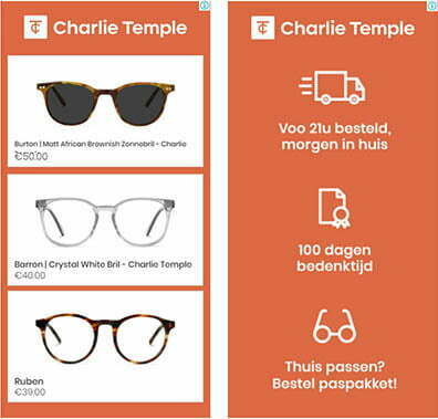 knelpunt Injectie vuist Dynamische remarketing banners voor Charlie Temple - GO! Grafi Offshore