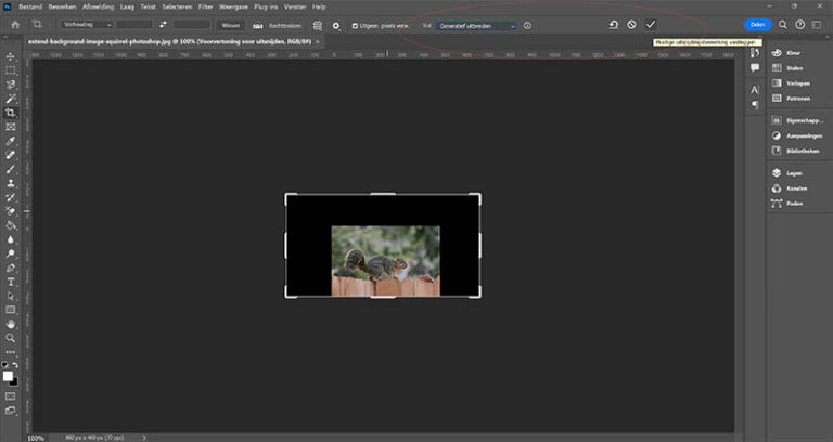 afbeelding generatief vullen in Photoshop