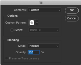 pattern fill option in Photoshop