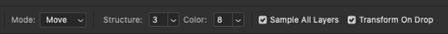 Content Aware Move tool instellingen
